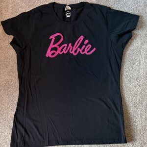 Black T-Shirt with Pink Barbie Logo